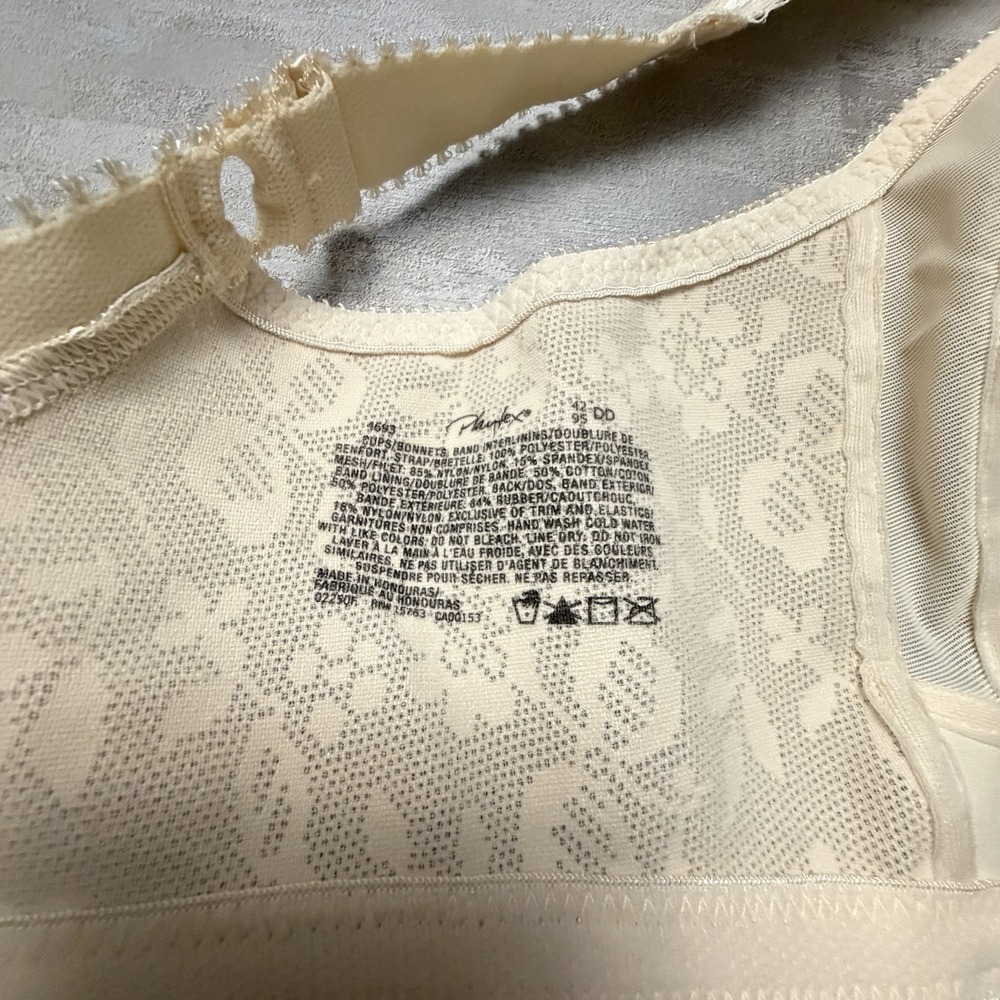 New Playtex 18 Hour 4693 Wireless Bra 42DD Beige Full Coverage Comfort Support - Picture 12 of 13